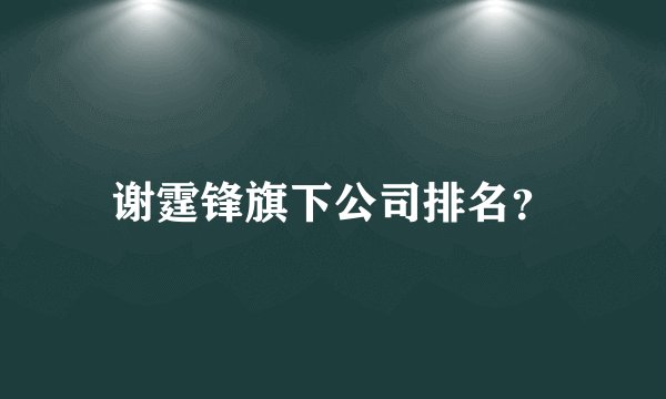 谢霆锋旗下公司排名？