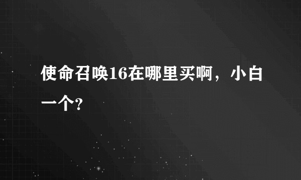 使命召唤16在哪里买啊，小白一个？