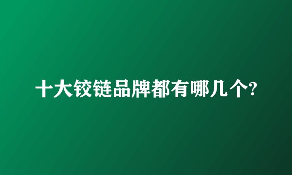 十大铰链品牌都有哪几个?