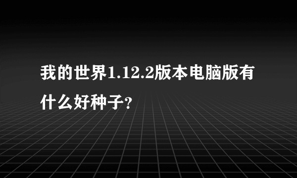 我的世界1.12.2版本电脑版有什么好种子？