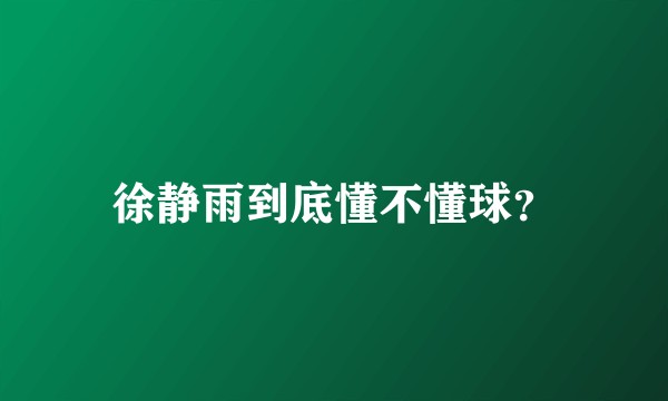 徐静雨到底懂不懂球？