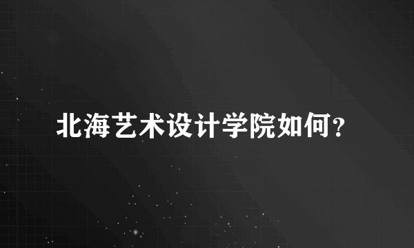 北海艺术设计学院如何？