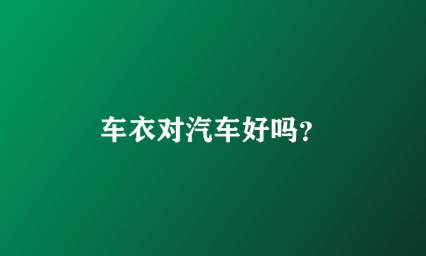 车衣对汽车好吗？