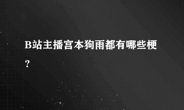 B站主播宫本狗雨都有哪些梗？