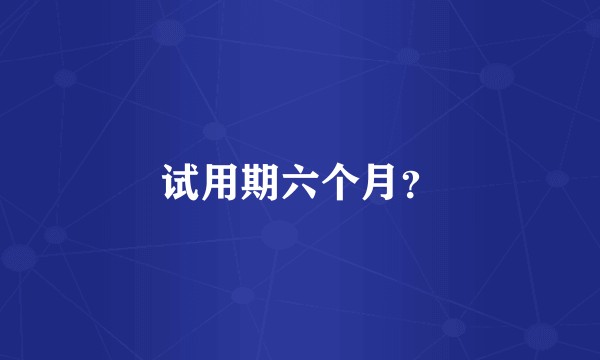 试用期六个月？