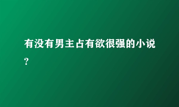 有没有男主占有欲很强的小说?