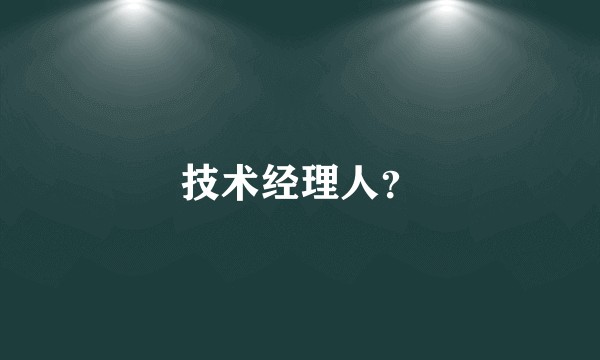 技术经理人？