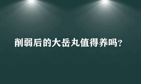 削弱后的大岳丸值得养吗？
