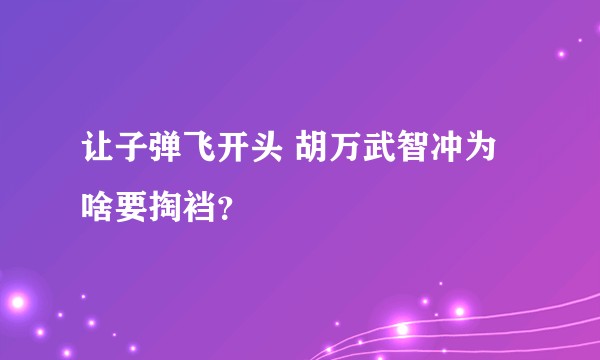 让子弹飞开头 胡万武智冲为啥要掏裆？