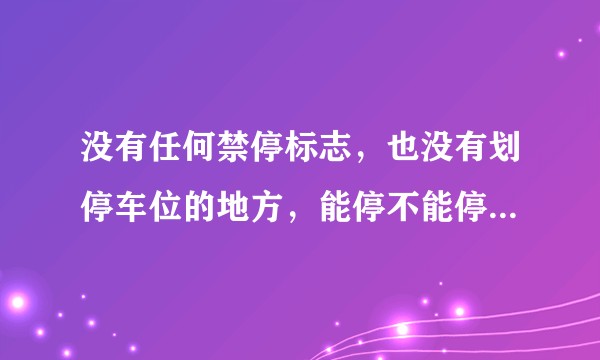 没有任何禁停标志，也没有划停车位的地方，能停不能停是不是随便交警怎么解释？