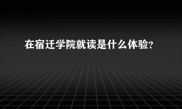 在宿迁学院就读是什么体验?