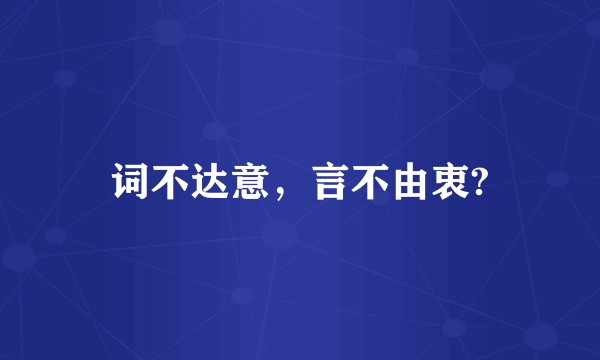 词不达意，言不由衷?