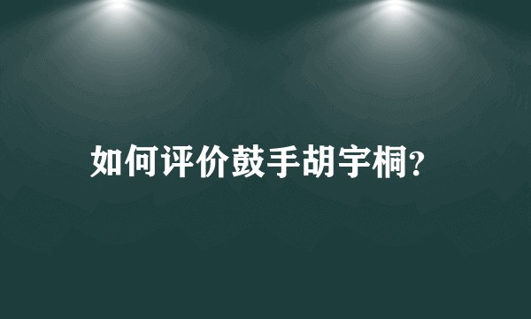 如何评价鼓手胡宇桐？