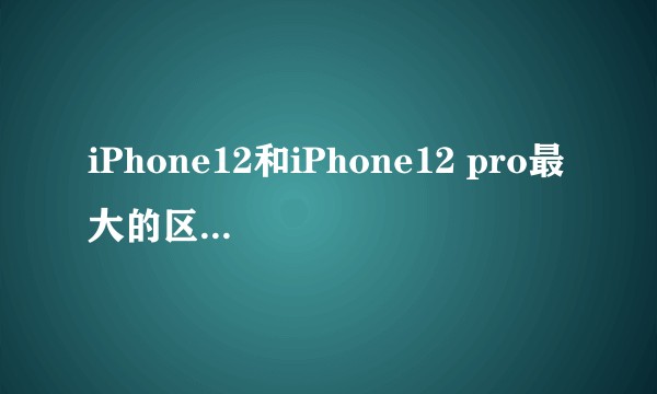 iPhone12和iPhone12 pro最大的区别是什么？
