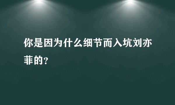 你是因为什么细节而入坑刘亦菲的？