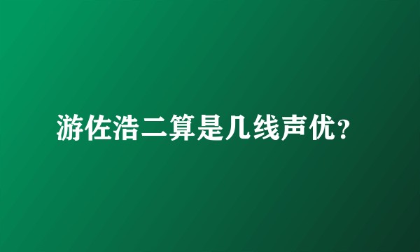 游佐浩二算是几线声优？