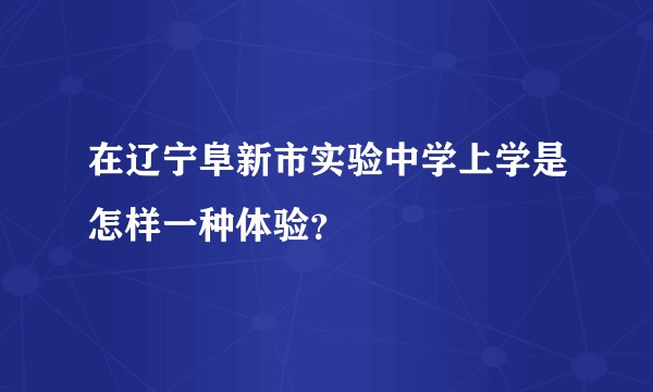 在辽宁阜新市实验中学上学是怎样一种体验？