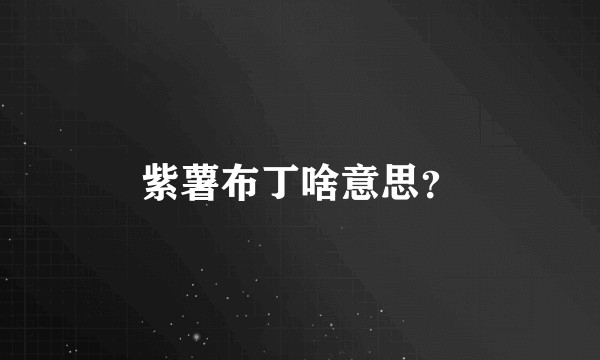 紫薯布丁啥意思？