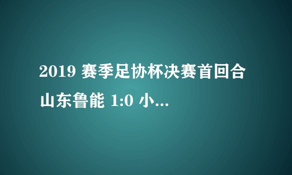 2019 赛季足协杯决赛首回合山东鲁能 1:0 小胜上海申花，如何评价本场比赛？