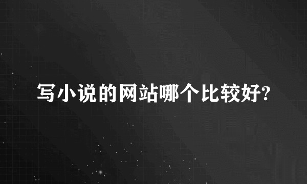 写小说的网站哪个比较好?