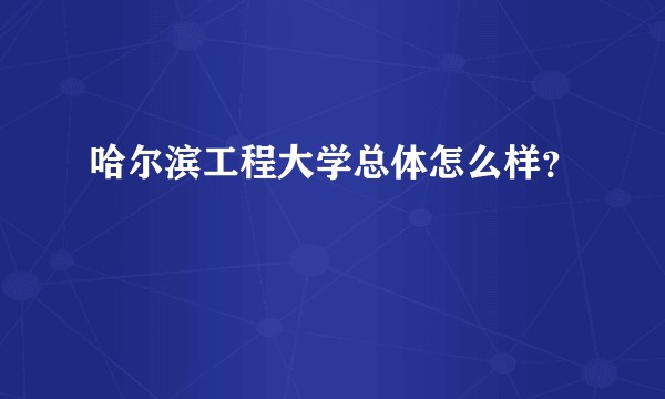 哈尔滨工程大学总体怎么样？