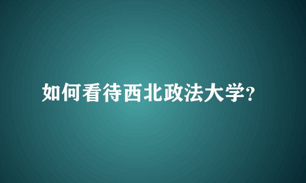 如何看待西北政法大学？
