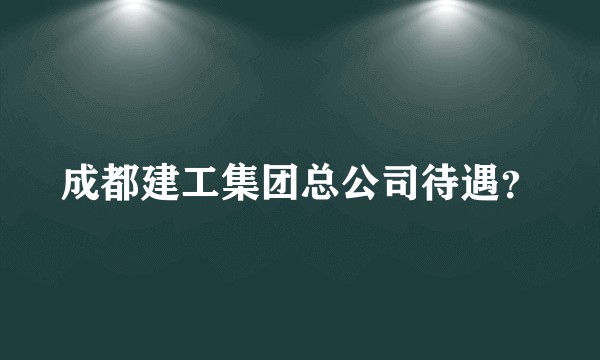 成都建工集团总公司待遇？
