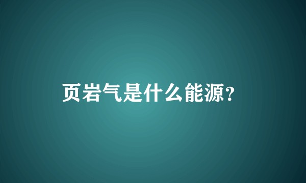 页岩气是什么能源？