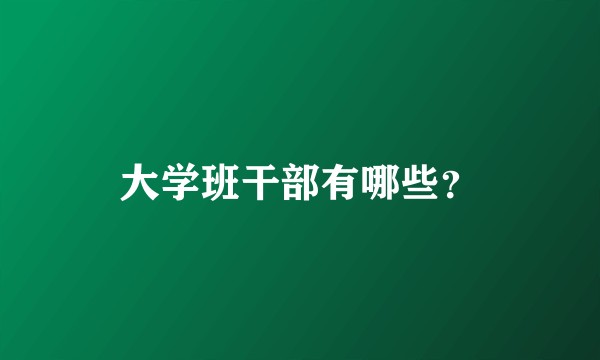 大学班干部有哪些？