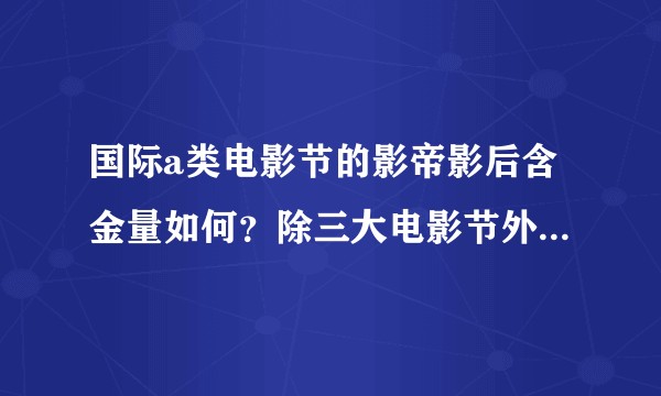 国际a类电影节的影帝影后含金量如何？除三大电影节外的a类和国内三金比如何？