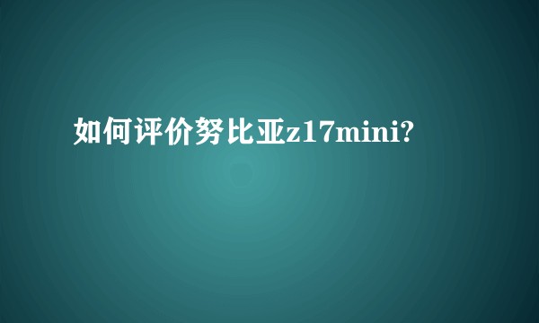 如何评价努比亚z17mini?