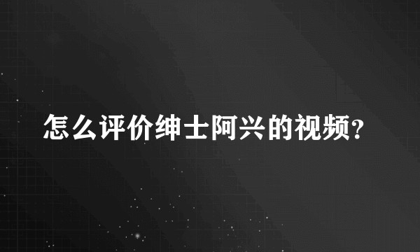 怎么评价绅士阿兴的视频？