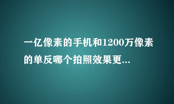 一亿像素的手机和1200万像素的单反哪个拍照效果更好，为什么？