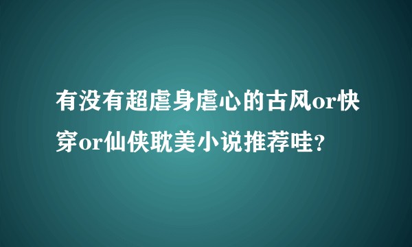有没有超虐身虐心的古风or快穿or仙侠耽美小说推荐哇？