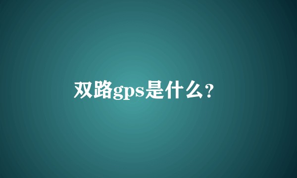 双路gps是什么？