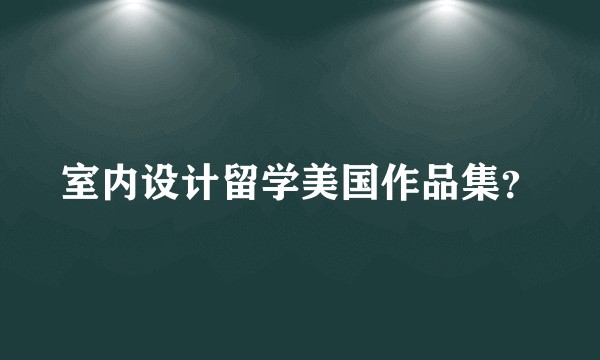 室内设计留学美国作品集？