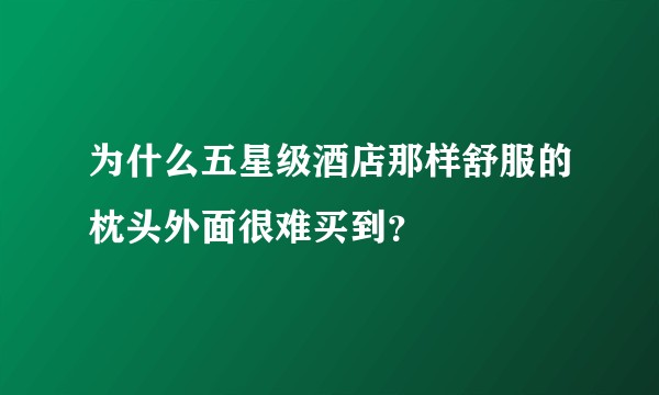 为什么五星级酒店那样舒服的枕头外面很难买到？