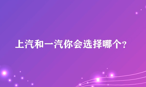 上汽和一汽你会选择哪个？