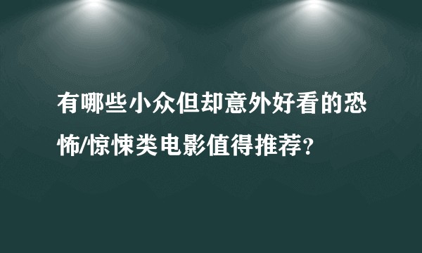 有哪些小众但却意外好看的恐怖/惊悚类电影值得推荐？