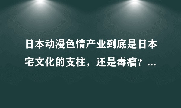 日本动漫色情产业到底是日本宅文化的支柱，还是毒瘤？亦或是两者无关？