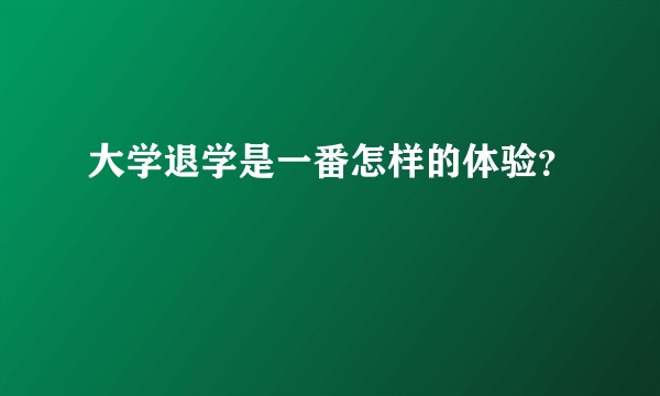 大学退学是一番怎样的体验？