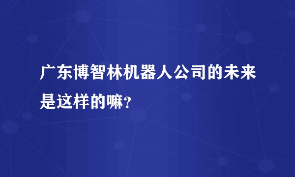 广东博智林机器人公司的未来是这样的嘛？