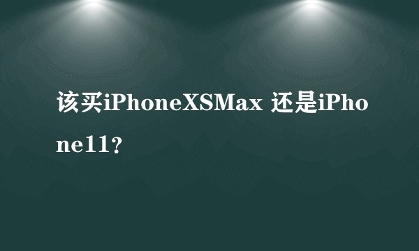 该买iPhoneXSMax 还是iPhone11？
