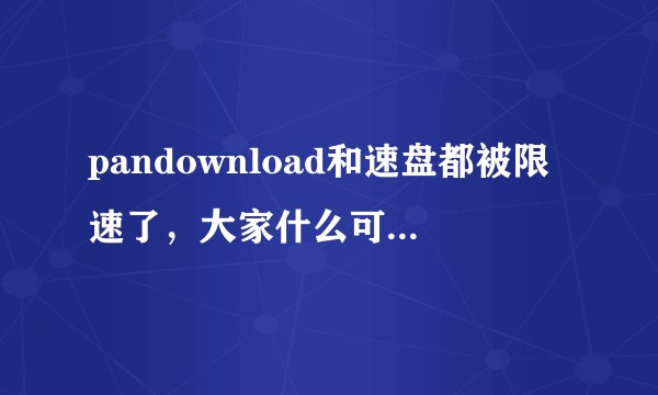pandownload和速盘都被限速了，大家什么可以快速下载网盘资源的工具么？