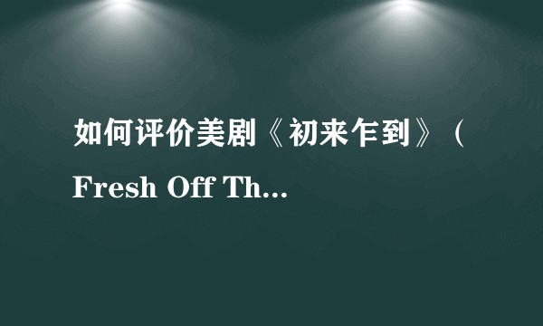 如何评价美剧《初来乍到》（Fresh Off The Boat）？