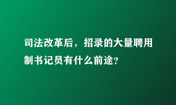 司法改革后，招录的大量聘用制书记员有什么前途？