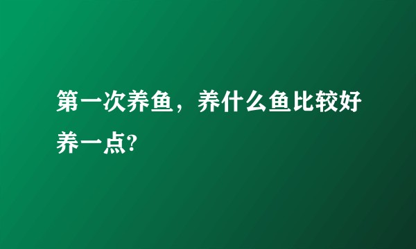 第一次养鱼，养什么鱼比较好养一点?