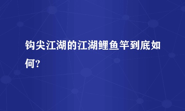 钩尖江湖的江湖鲤鱼竿到底如何?