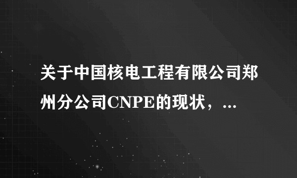 关于中国核电工程有限公司郑州分公司CNPE的现状，有什么想说的？