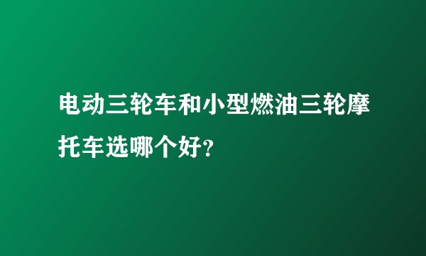 电动三轮车和小型燃油三轮摩托车选哪个好？
